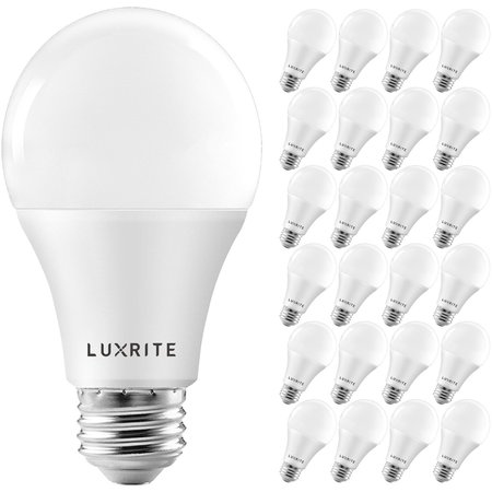 LUXRITE A19 LED Light Bulbs 15W (100W Equivalent) 1600LM 5000K Bright White Dimmable E26 Base 24-Pack LR21443-24PK
